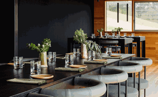 Van Bone restaurant in Marion Bay, Tasmania and its sleek dining room