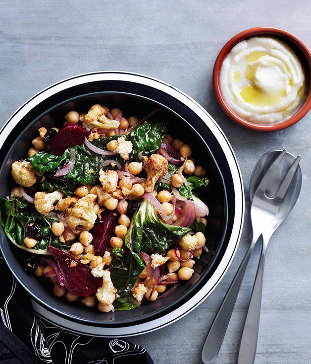 **[Warm cauliflower, chickpea and beetroot salad](http://www.gourmettraveller.com.au/recipes/chefs-recipes/warm-cauliflower-chickpea-and-beetroot-salad-8922|target="_blank")**