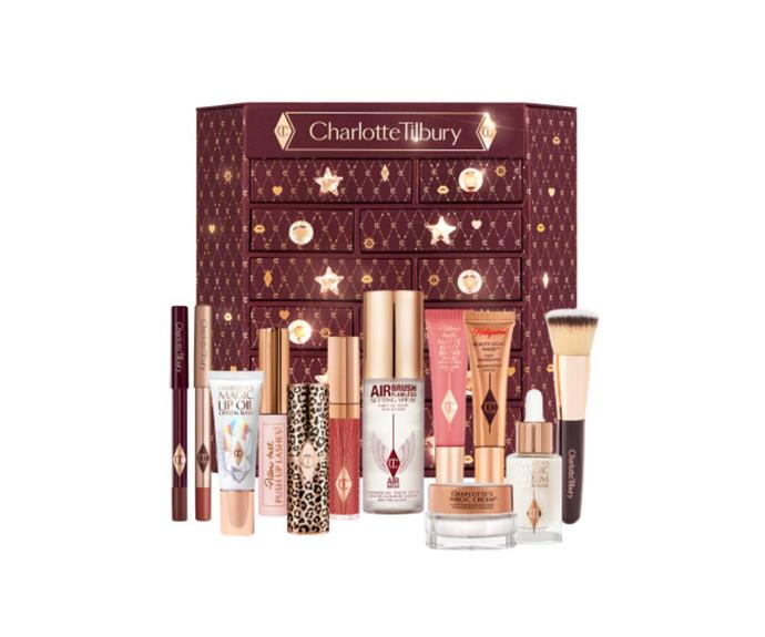 **[Charlotte's Lucky Chest of Beauty Secrets 12-door beauty advent calendar, $300, Charlotte Tilbury](https://prf.hn/click/camref:1100lqfTF/pubref:gt/destination:https://www.charlottetilbury.com/au/product/beauty-advent-calendar|target="_blank"|rel="nofollow")**

Make the Yuletide glowy with the beauty spoils found in Charlotte Tilbury's 2023 beauty advent calendar such as the Magic Lip Oil Crystal Elixir and Hot Lips 2 in Glowing Jen. Christmas Day glam, sorted.
<br><br>
**[SHOP NOW](https://prf.hn/click/camref:1100lqfTF/pubref:gt/destination:https://www.charlottetilbury.com/au/product/beauty-advent-calendar|target="_blank"|rel="nofollow")**