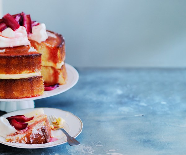 **[Lemon sour-cream cake with roast rhubarb](https://www.gourmettraveller.com.au/recipes/browse-all/lemon-sour-cream-cake-with-roast-rhubarb-11740|target="_blank"|rel="nofollow")**