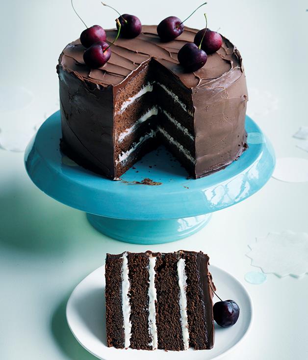 **[Fudgy chocolate-cherry cake](https://www.gourmettraveller.com.au/recipes/browse-all/fudgy-chocolate-cherry-cake-12607|target="_blank")**
