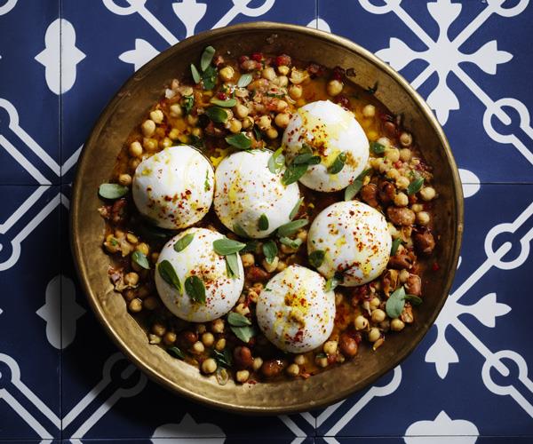 **[Greg Malouf's burrata with broad bean and chickpea stew](https://www.gourmettraveller.com.au/recipes/browse-all/burrata-with-broad-bean-and-chickpea-stew-16263|target="_blank")**