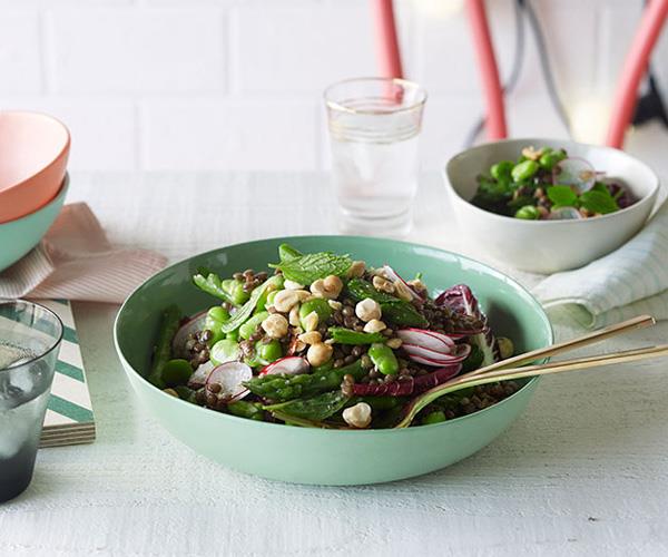 **[Lentil, mint and broad bean salad](https://www.gourmettraveller.com.au/recipes/chefs-recipes/lentil-mint-and-broad-bean-salad-9148|target="_blank"|rel="nofollow")**
