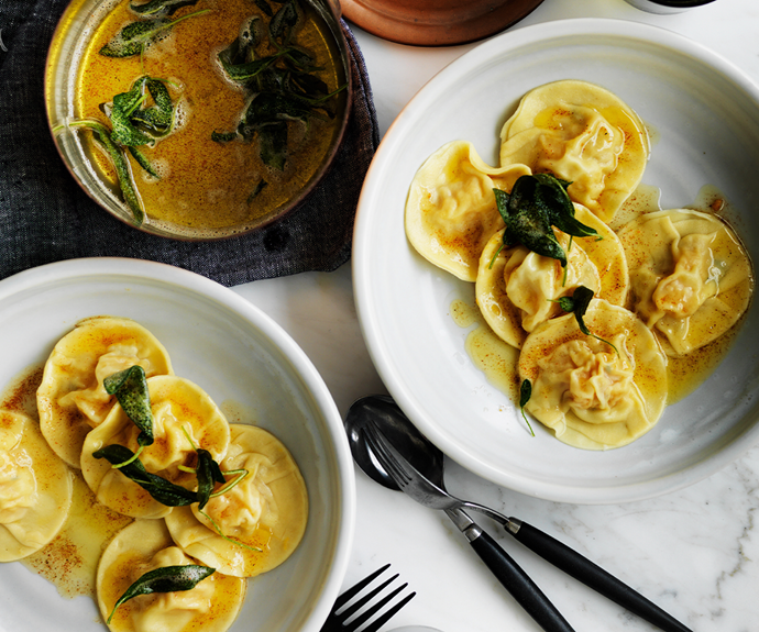 **[Pumpkin ravioli with sage brown butter](https://www.gourmettraveller.com.au/recipes/browse-all/pumpkin-ravioli-with-sage-12321|target="_blank"|rel="nofollow")**