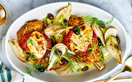 Chicken parmigiana with roast fennel and olive